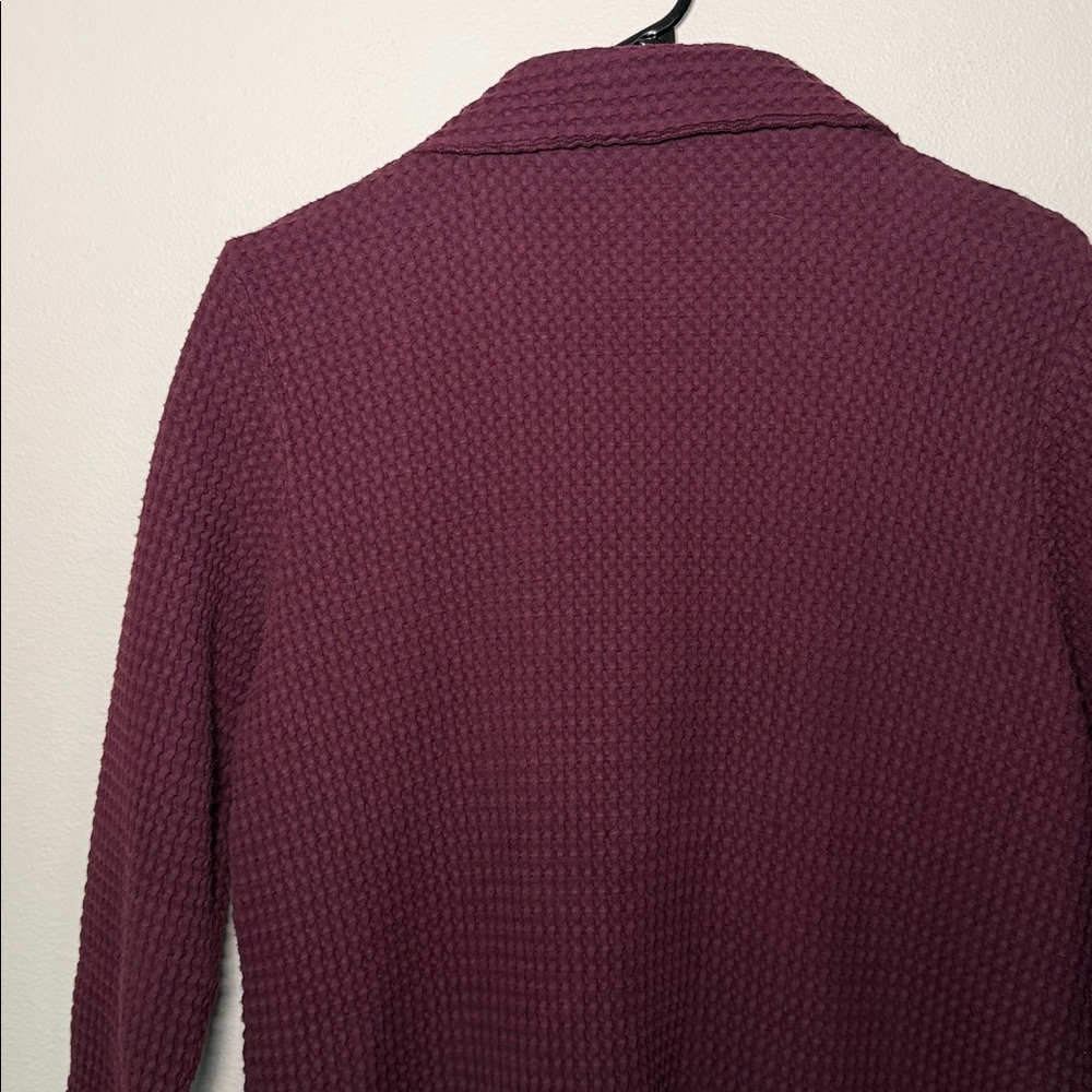 Focus Casual Life Waffle Knit Oversized Cotton Cardigan Sweater Wooden Buttons - Picture 5 of 5